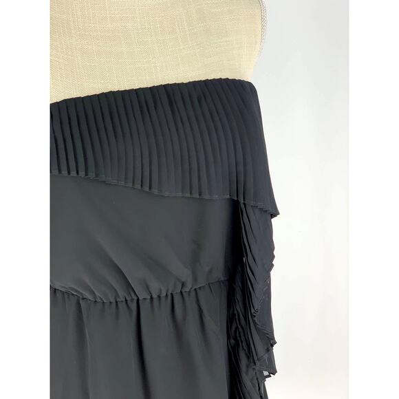 BCBGeneration Women's Strapless Ruffle Tube Dress Black Mini Size XXS Cocktail - Picture 8 of 12